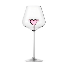 Crystal Rose Wine Glass Hand Blown Red White Goblet