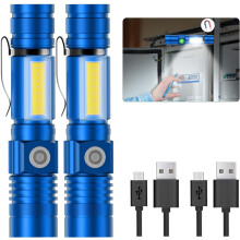 Magnetische LED-Taschenlampe, USB-aufladbar, COB-Seitenlicht, IP65