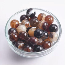 Coirníní agate babhta donn nádúrtha 12mm 10 phíosa