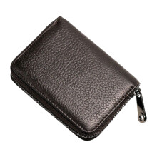 Premium Slim RFID Blocking Leather Card Holder - Multiple Slot Wallet for Men & Women - Secure Zipper Closure Credit Card Organizer