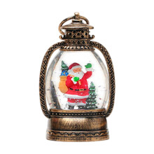 Christmas Snow Globe Lantern with Spinning Glittering Santa Scene, Lighted Water Globe – Compatible with Christmas Decor & Gifts