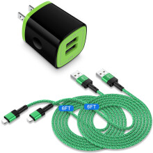 USB-ladeblokk med 2,1A dobbel USB-veggadapter og 1,8 meter