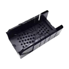 Mitre Saw Box Guide Slot Angle Cutting Box for DIY Trimming Branches Cutting 12.5inch Black with Rod