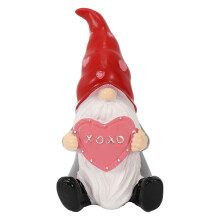AuroraX Pink Ceramic Gnome Statue Romantic Desktop Decor