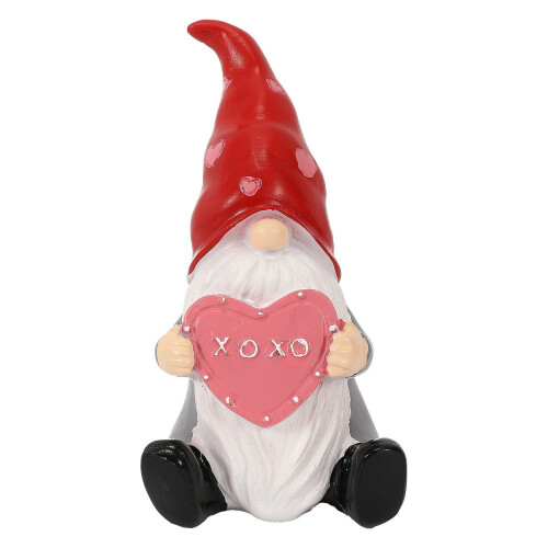 AuroraX Pink Ceramic Gnome Statue Romantic Desktop Decor