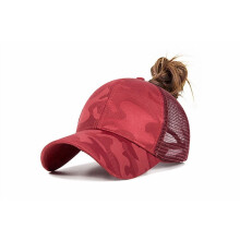 Women's Adjustable Ponytail Baseball Cap, Cotton Mesh Summer Hat Compatible with High Bun – 56-58cm