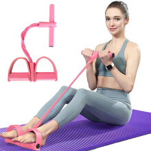 Resistance Band with 6-Tube Tension and Foot Pedal