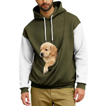 Sweat-shirt unisexe vert militaire, coupe ample, grande taille