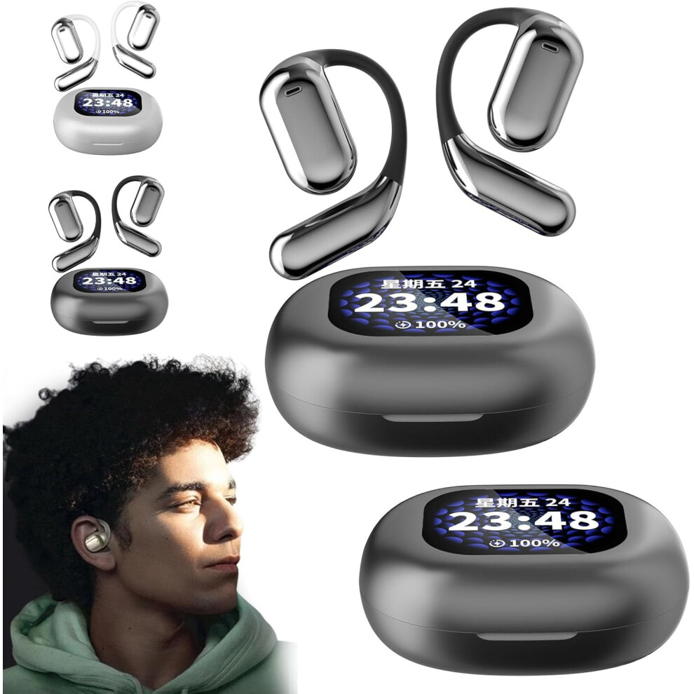 Open Ear Bluetooth 5.4 Earbuds Ipx5 Waterproof Led Display 9065194888873