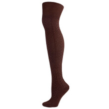 Women's Cotton Over-the-Knee Cable Knit Thigh-High Socks