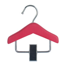 Porte-vêtements pour animaux avec pince en métal et bois, rouge