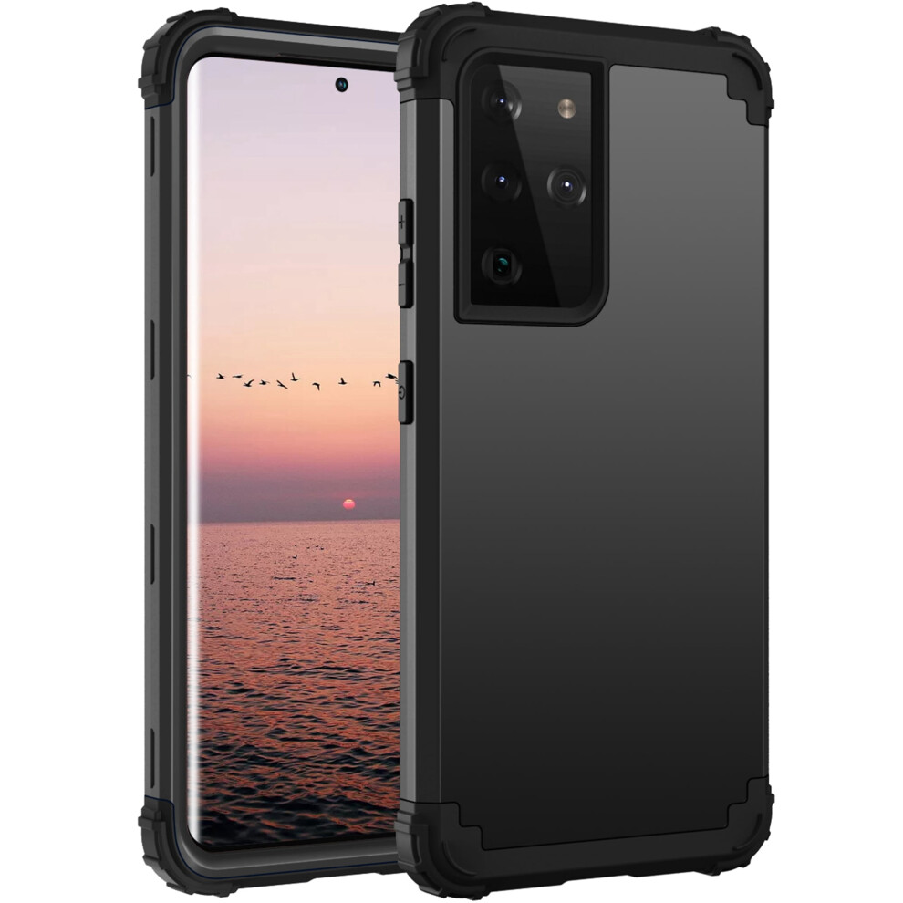 Samsung Galaxy S21 Ultra Case Heavy Hybrid Rugged Black 937196996681