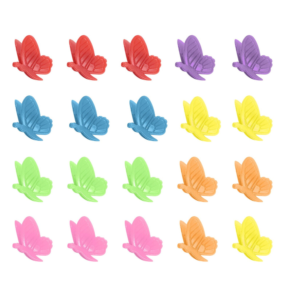 Mini butterfly plastic hair clips assorted colors 20 pcs