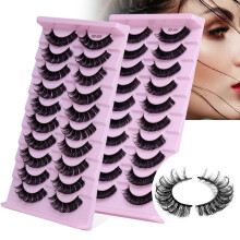 10 Pairs Synthetic False Eyelashes - Grafting Effect for Double Eyelids, Soft & Natural Style, Wholesale-Friendly from Manufacturer for Daily Makeup