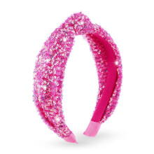 Sequin Headband for Women Red Wide Knotted Glitter Hair Band