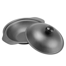 1Pc Cast Iron Casserole Dish with Lid for Even Heating and Heat Preservation 11.8*7.9*3.9in