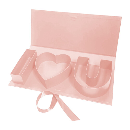 Coffret cadeau en carton rose rechargeable « Je t'aime »
