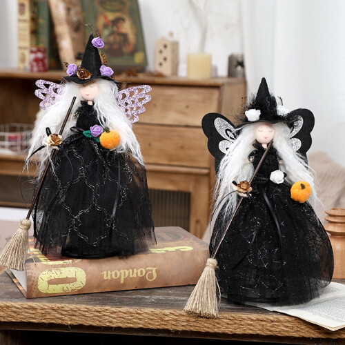 Halloween Witch Doll Tree Topper Decoration