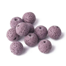 Coirníní Cloiche Lava Babhta Ildaite Corcra Éadrom 12mm 10pcs