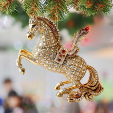 Acrylic Horse Year Pendant 3.15 in Clear Durable Craft