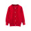 Kids' Solid Knit Cardigan Long Sleeve Button-Up Red 3-4 1