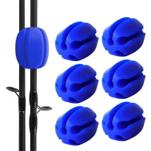 Silikon-Angelrutenhalterbänder, blau, 6er-Pack