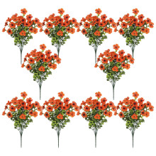 Fleurs artificielles colorées en faux plastique (lot de 10)