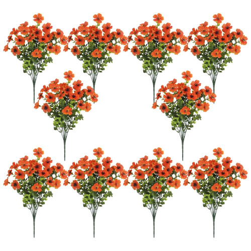 Künstliche Blumen, bunt, aus Kunststoff, 10er-Pack