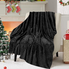 Couverture de Noël douce et confortable 102 x 132 cm noire
