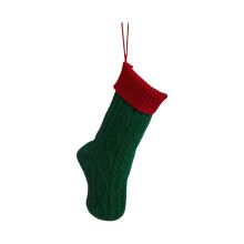 Christmas Stockings Knit, 18Inches Xmas Large Stockings, Red-Green Hanging Stockings Candy Gift Bags for Home Fireplace, Christmas Decoration