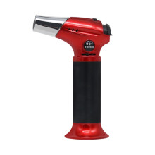 Briquet à flamme jet en métal, coupe-vent, rechargeable au butane, 360