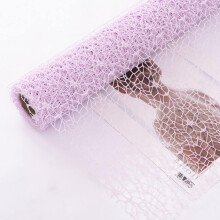 Korean Jacquard Net Mesh Wrapping Paper, 50cm x 5 Yd Floral Bouquet Craft Packaging, Lilac Purple