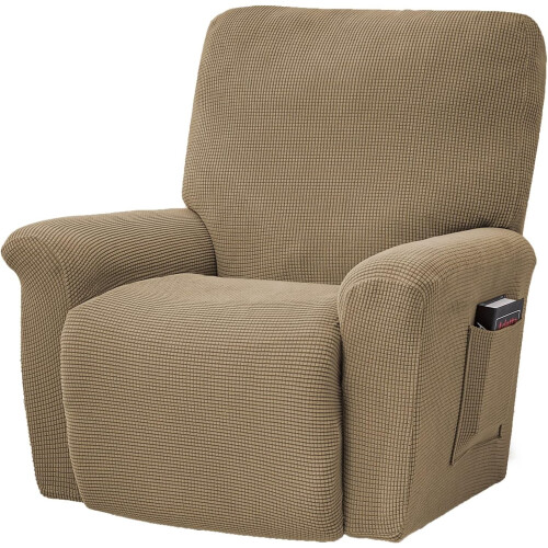 Copripoltrona reclinabile elasticizzato in morbido jacquard, set da 4 pezzi