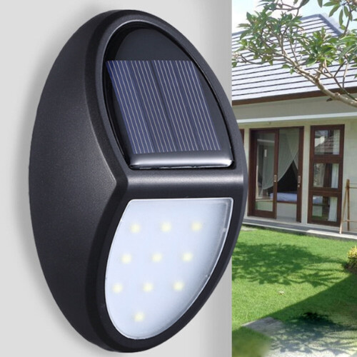 Luminária solar retangular de jardim em plástico preto (2 peças)