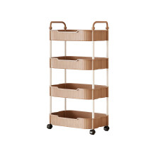 Chariot de rangement avec étagère à 4 niveaux et accoudoirs pour l'organisation de la maison