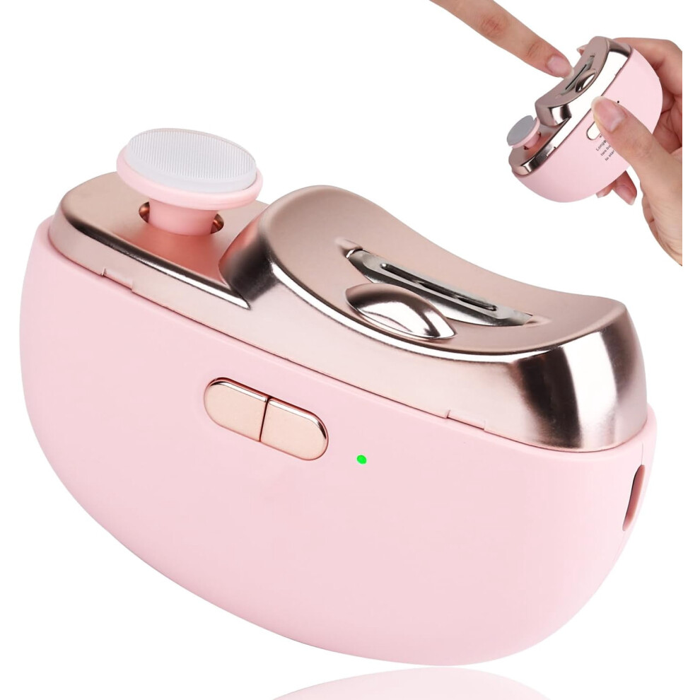 Electric Nail Clipper and Polisher with LED Light