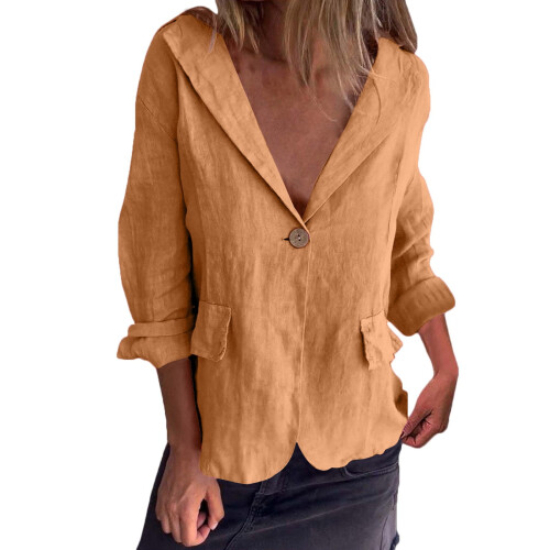 Damen-Leinenblazer, orange, Größe 4XL