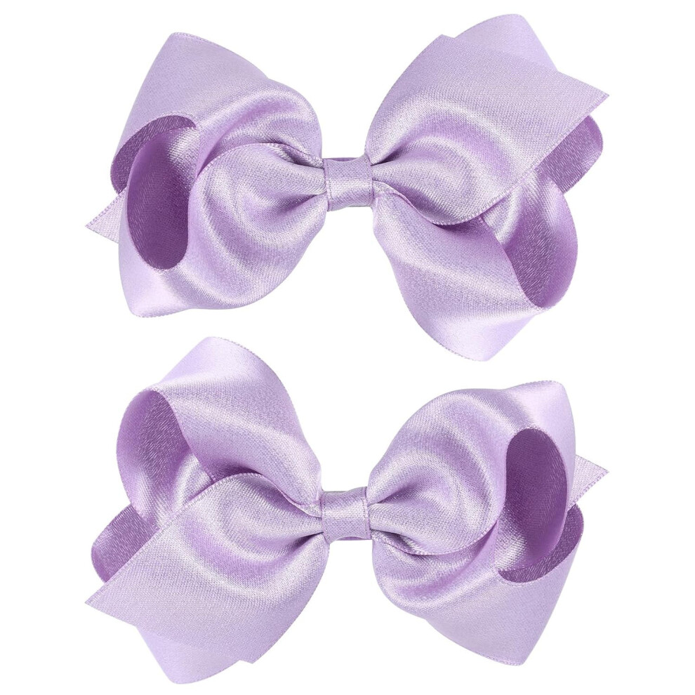 Glitter Gold Ribbon Hair Bows Clips 3" 2 Pcs