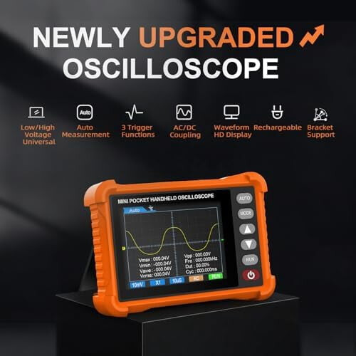 Handheld Oscilloscope with Probe Kit 500kHz 2.5MS/s 1