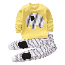 Loungewear-Set mit Tiermuster für Kleinkinder von 0-9 Jahren, Gelb