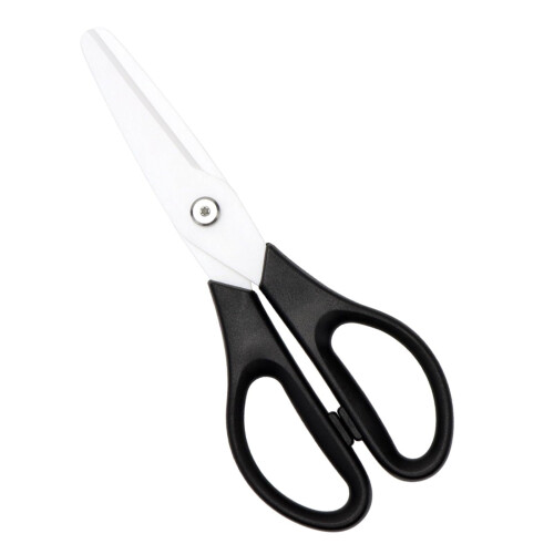 Tesoura de cozinha de cerâmica preta com lâmina de 20 cm (8 polegadas) sem metal.