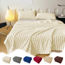 Coral Fleece Blanket Solid Color 79x90 inch