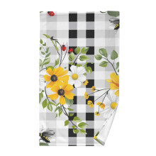 Serviette de toilette en coton Ă motif tournesol, 30 x 60 cm
