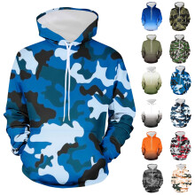 Sweat à capuche camouflage pour homme, coupe ample
