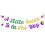 Babyshowerbanner Mardi Gras-tema lilla grøn guld 1