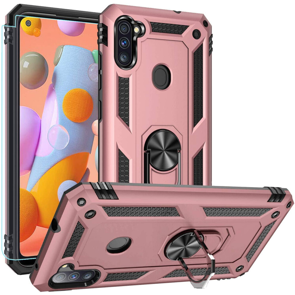 Samsung Galaxy A11 Case Rose Military-Grade With Gold 908436757935