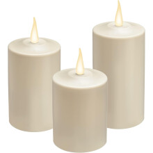 FPC1587 Flameless Pillar Candle Warm White 3x3"/4"/6"