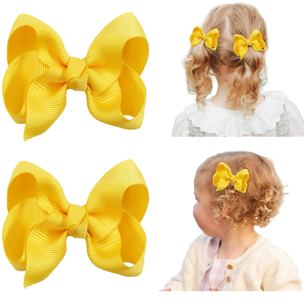 Hair Bows for Girls with Alligator Clips White Grosgrain