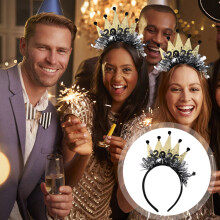 Glitter Crown Headband for Women and Girls