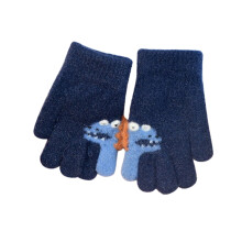 Children's Winter Knit Gloves Half Finger Dinosaur Print
